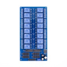 M&oacute;dulo rel&eacute; 16 canais 12V DC n&iacute;vel baixo com indicador luminoso para Arduino