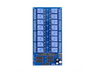 M&oacute;dulo rel&eacute; 16 canais 12V DC n&iacute;vel baixo com indicador luminoso para Arduino - Imagem 1