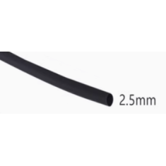 Tubo termo retr&aacute;til 2,5 mm preto 1 m