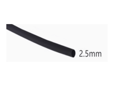 Tubo termo retr&aacute;til 2,5 mm preto 1 m - Imagem 1