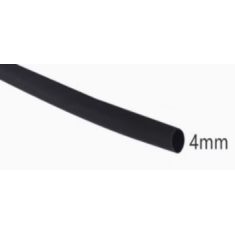 Tubo termorretr&aacute;til 4 mm preto 1 m