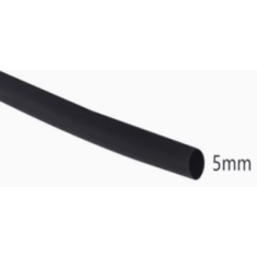 Tubo termo retr&aacute;til 5 mm preto 1 m