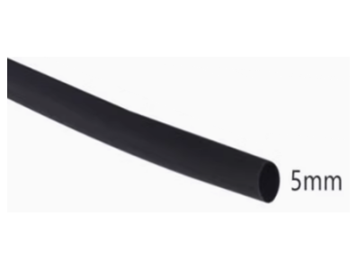 Tubo termo retr&aacute;til 5 mm preto 1 m - Imagem 1