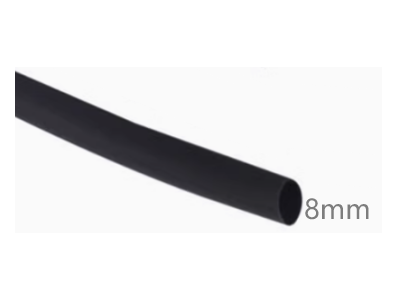 Tubo termo retr&aacute;til 8 mm preto 1 m - Imagem 1