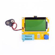 Testador LCR-T4 para transistores, resistores, capacitores (ESR) e baterias bot&atilde;o