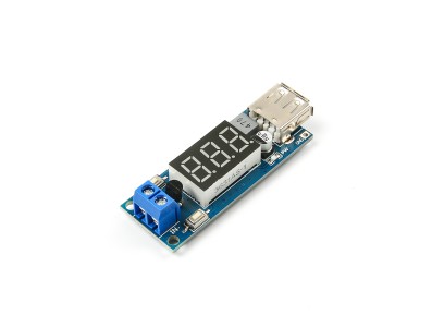 M&oacute;dulo conversor buck DC-DC 4,5 a 40 V para 5 V 2 A com carregador USB e volt&iacute;metro - Imagem 2