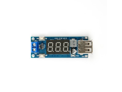 M&oacute;dulo conversor buck DC-DC 4,5 a 40 V para 5 V 2 A com carregador USB e volt&iacute;metro - Imagem 4