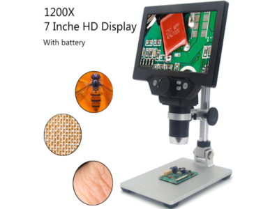 Microsc&oacute;pio Eletr&ocirc;nico Digital G1200 1200x 12MP Display LCD 7 polegadas - Imagem 1