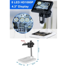 Microsc&oacute;pio digital eletr&ocirc;nico USB DM4 1000x 2.0MP com LCD 4,3 polegadas