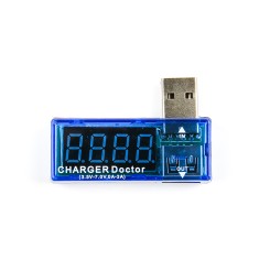 Testador digital USB de tens&atilde;o e corrente, mini volt&iacute;metro amper&iacute;metro