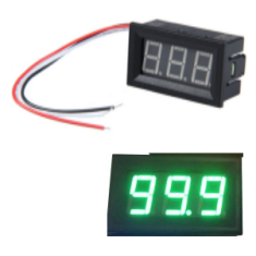 Volt&iacute;metro DC 0 a 30 V 0,56 polegada 3 fios verde