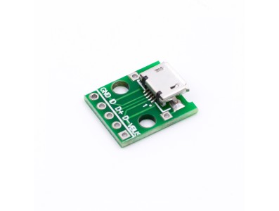Conector Micro USB Tipo B f&ecirc;mea 5 pinos vertical DIP 2,54 mm para soldagem em placa - Imagem 2
