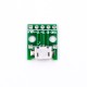 Conector Micro USB Tipo B f&ecirc;mea 5 pinos vertical DIP 2,54 mm para soldagem em placa - Thumb - 3