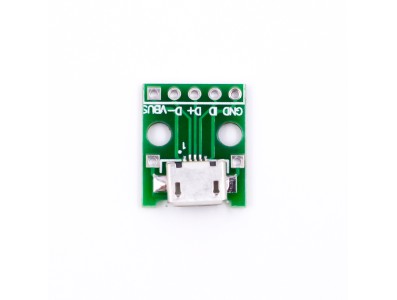 Conector Micro USB Tipo B f&ecirc;mea 5 pinos vertical DIP 2,54 mm para soldagem em placa - Imagem 3