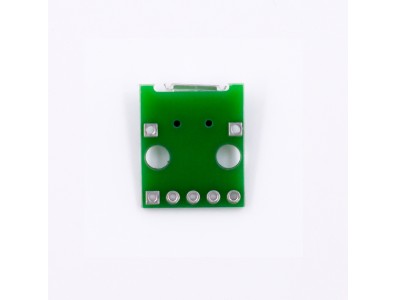 Conector Micro USB Tipo B f&ecirc;mea 5 pinos vertical DIP 2,54 mm para soldagem em placa - Imagem 1