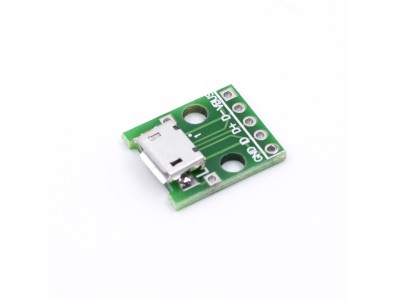 Conector Micro USB Tipo B f&ecirc;mea 5 pinos vertical DIP 2,54 mm para soldagem em placa - Imagem 4
