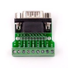 Placa conversora RS232/RS485 com conector DB9 macho e terminal de parafuso 9 pinos