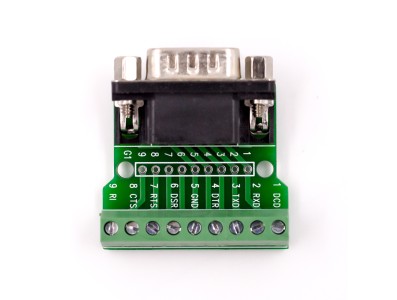 Placa conversora RS232/RS485 com conector DB9 macho e terminal de parafuso 9 pinos - Imagem 1