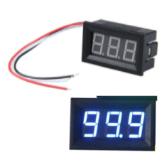 Volt&iacute;metro DC 0-30 V 3 fios 0,56'' azul
