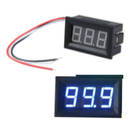 Volt&iacute;metro DC 0-30 V 3 fios 0,56'' azul