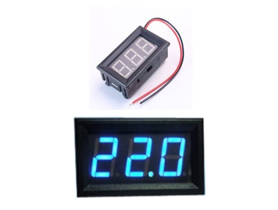 Volt&iacute;metro DC 0,56 polegada 4,5 a 30 V 2 fios Azul - Imagem 1