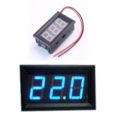 Volt&iacute;metro DC 0,56" azul 3,5 a 30 V 2 fios, Acess&oacute;rio Arduino