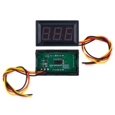 Volt&iacute;metro digital DC 0 a 100 V, display LCD 0,56 polegada, luz azul, 3 fios, cor vermelha