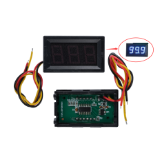 Volt&iacute;metro DC 0-100V 3 fios 0,56'' azul