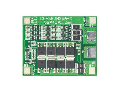 Placa de prote&ccedil;&atilde;o para baterias de l&iacute;tio 3S (18650) 11,1V a 12,6V com balanceamento e prote&ccedil;&atilde;o de carga e descarga 25A - Imagem 1