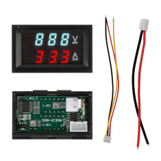 Volt&iacute;metro Amper&iacute;metro Duplo LED 0,28" 100V 10A Azul e Vermelho