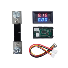 Volt&iacute;metro e Amper&iacute;metro Duplo LED 0,28'' 100V 100A Azul e Vermelho com Desviador