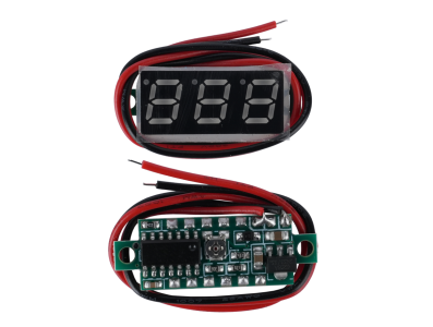 Volt&iacute;metro DC 0,28'' vermelho, 3,5 a 30 V, 2 fios, para Arduino - Imagem 1