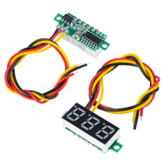 Volt&iacute;metro DC tr&ecirc;s fios 0,28 polegada 0 at&eacute; 100 V vermelho