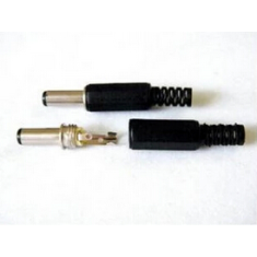 Plug de alimenta&ccedil;&atilde;o DC macho 5,5 x 2,1 mm