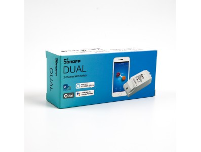 Sonoff Dual R3 Interruptor On/Off Wi-Fi com Controle Remoto por Celular e Controle de Voz Siri - Imagem 1