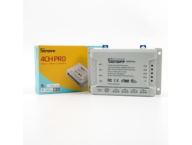 Sonoff 4CH PRO R3 Interruptor Inteligente Multicanal Wi‑Fi 10A, Controle Remoto e Automa&ccedil;&atilde;o Inteligente - Imagem 4