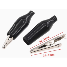 Conector tipo jacar&eacute; 35 mm preto, acess&oacute;rio para Arduino