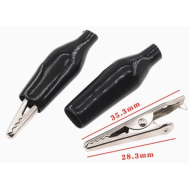 Conector tipo jacar&eacute; 35 mm preto, acess&oacute;rio para Arduino