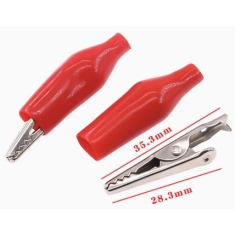 Conector clip jacar&eacute; 35 mm vermelho