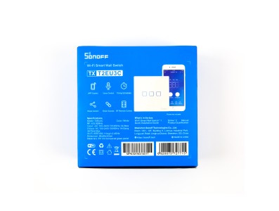 SONOFF T2EU3C-TX Interruptor Touch Wi‑Fi Inteligente - Imagem 1