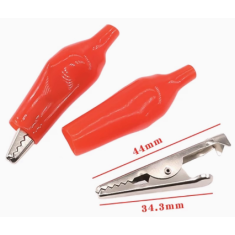 Conector de teste clip jacar&eacute; 45 mm vermelho