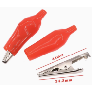 Conector de teste clip jacar&eacute; 45 mm vermelho