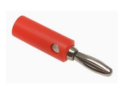 Conector banana 4mm vermelho adaptador para cabo - Imagem 1