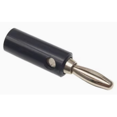 Conector plug banana 4 mm preto para cabo adaptador