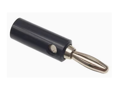 Conector plug banana 4 mm preto para cabo adaptador - Imagem 1