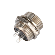 Plug circular tipo avia&ccedil;&atilde;o GX16 2 pinos macho