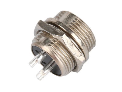 Plug circular tipo avia&ccedil;&atilde;o GX16 2 pinos macho - Imagem 1