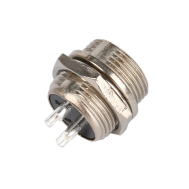 Plug circular tipo avia&ccedil;&atilde;o GX16 2 pinos macho
