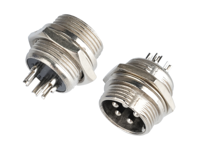 Conector circular GX16 5 pinos macho (tipo aviation) - Imagem 1