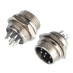 Conector circular GX16 7 pinos macho (plugue aviador)